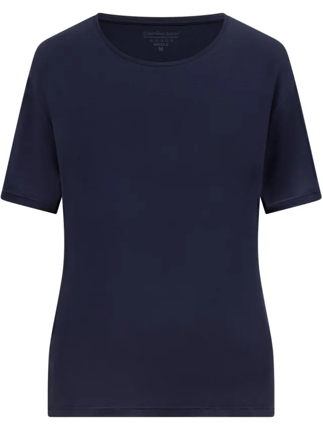Comfortabel & Zijdezacht Bamboo Basics Pyjama set korte mouw Nicole - Navy