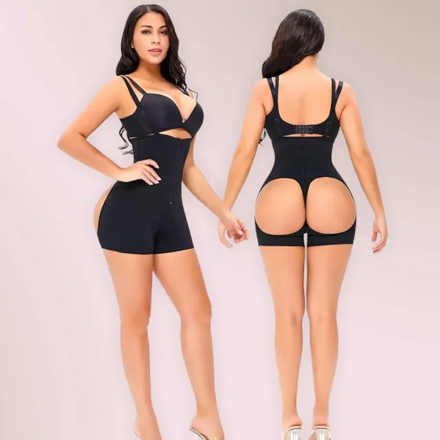 Wow Peach High Waist Tummy Control Butt lift String - Body Shaper - Waist Support - Corrigerend Ondergoed - Afslank - High Waist - Buttlift - Zwart - XXX-Large