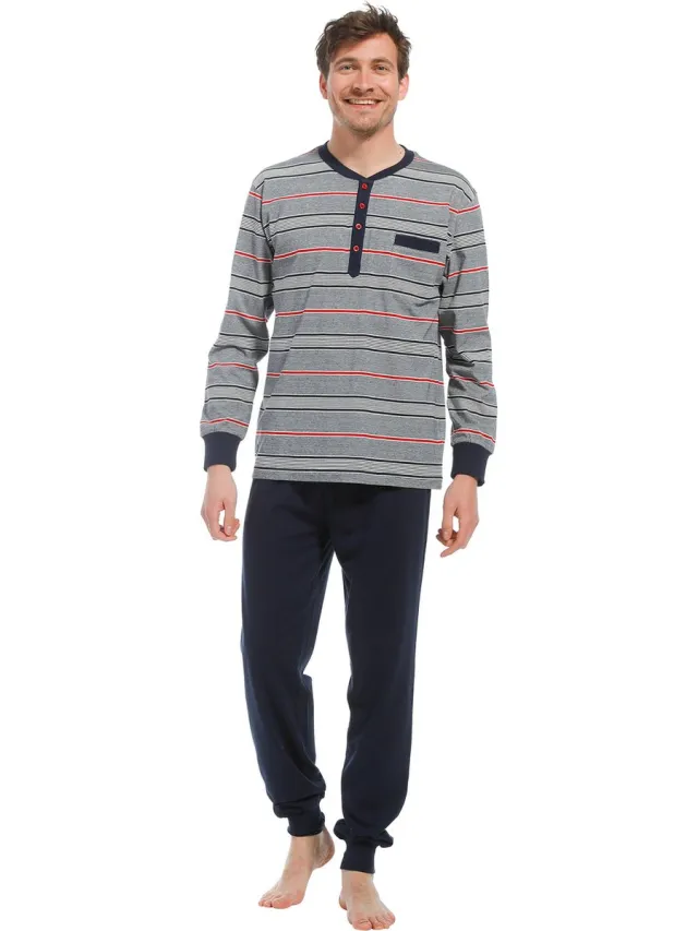 Pastunette for Men - Stripes - Pyjamaset - Grijs/Blauw