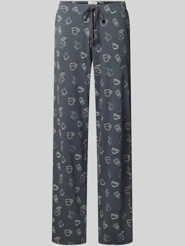 Schiesser Loose fit pyjamabroek met elastische band Antraciet