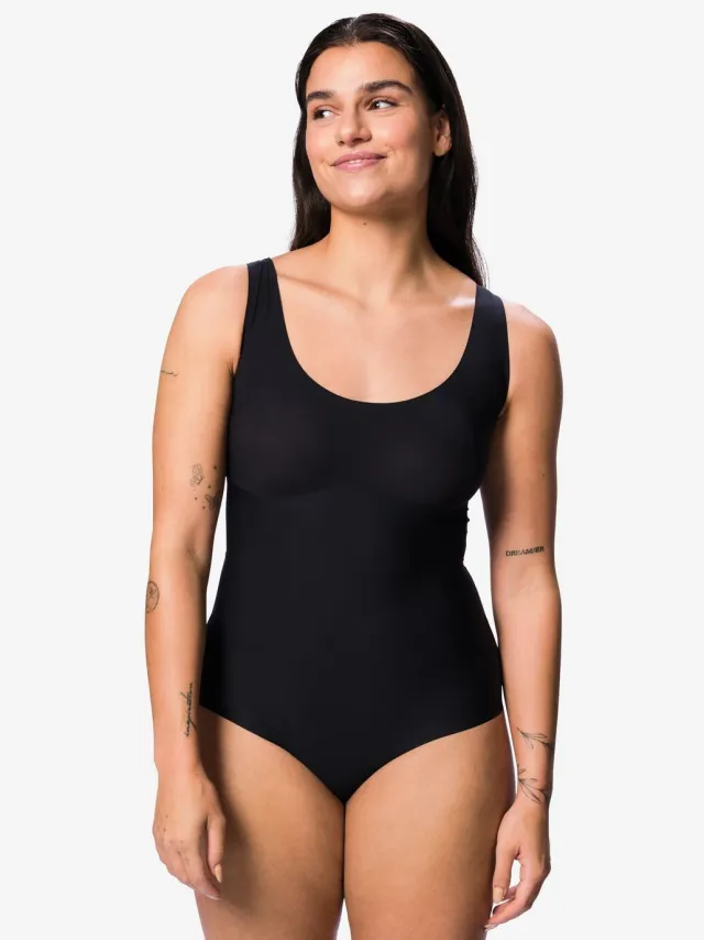 HEMA Medium corrigerende damesbody second skin zwart (zwart)