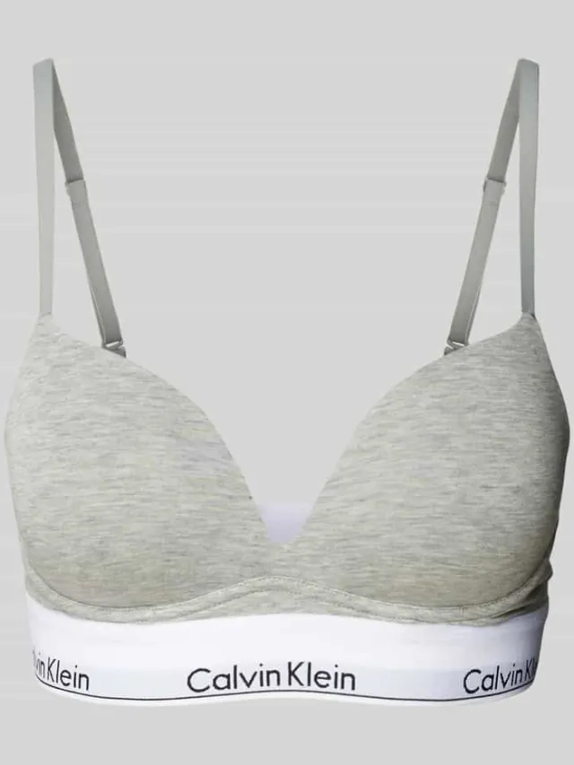 Calvin Klein Push-up-bh met label in band, model 'MODERN CTN' Lichtgrijs