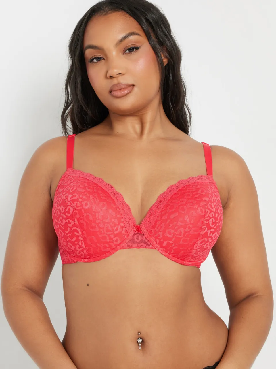 Yours 3 Pack Voorgevormde Bh's Met Dierenprint En Beugel In Roze/Zwart Black