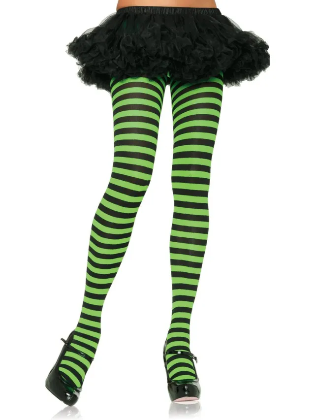Leg Avenue Nylon Stripe Tights ["Zwart"]