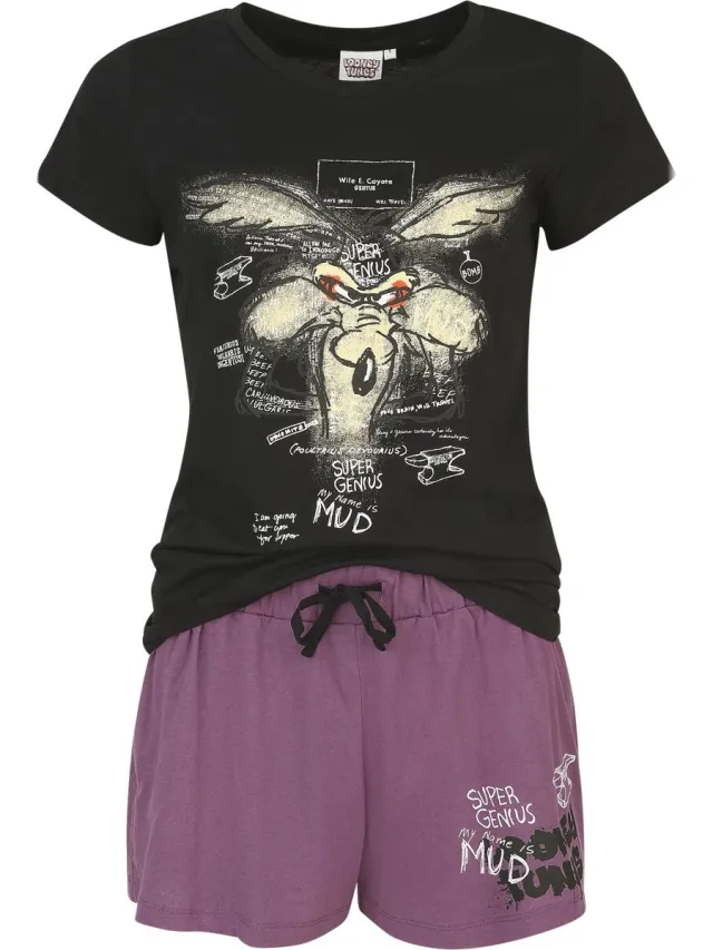 Looney Tunes Wile E Coyote Pyjama meerkleurig Katoen multicolor