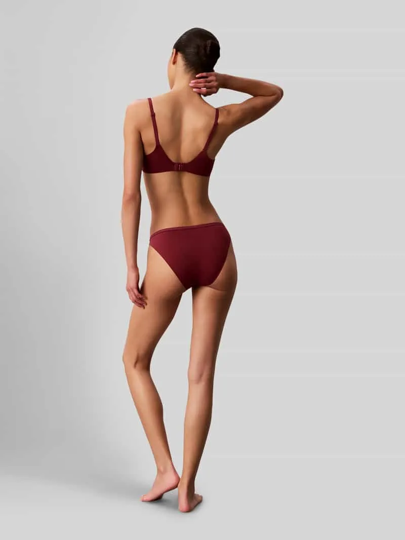 Calvin Klein slip met naadloze ribboorden bordeaux, foto 3