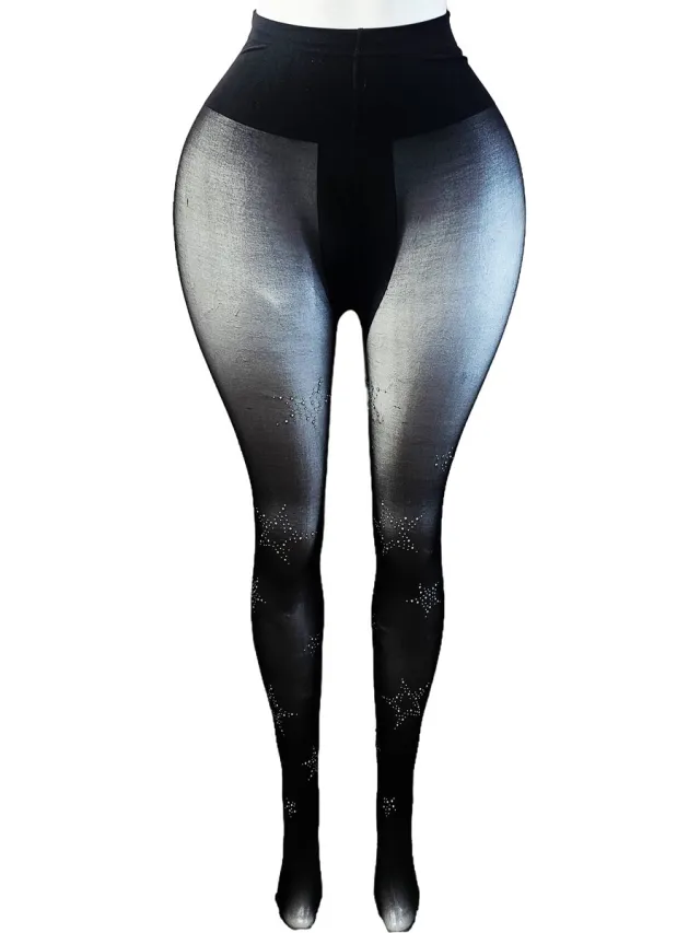 BamBella ® - Panty -Onesize - gaas maillot dunne pantys Dames - Onesize - lingerie van kant zwart kat halloween
