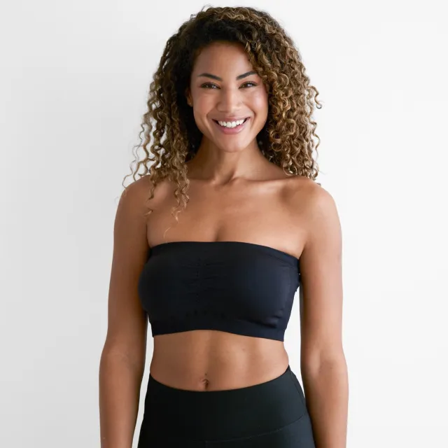 cfab Bandeau-bh - Zwart - 3XL - BH Zonder Beugel Voorgevormd - Ondergoed - Naadlos