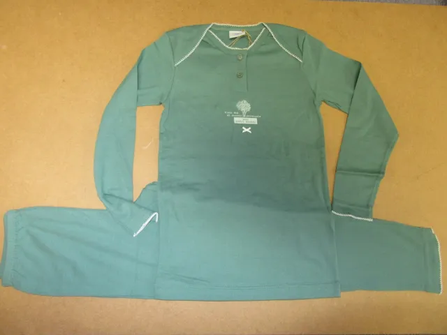 Petit Bateau Pyjama - Groen - Meisje - Katoen - Lange mouw - 8 jaar 126