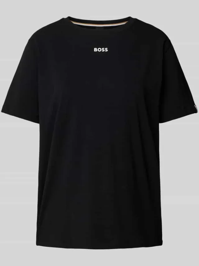 Boss T-shirt met labelprint Zwart
