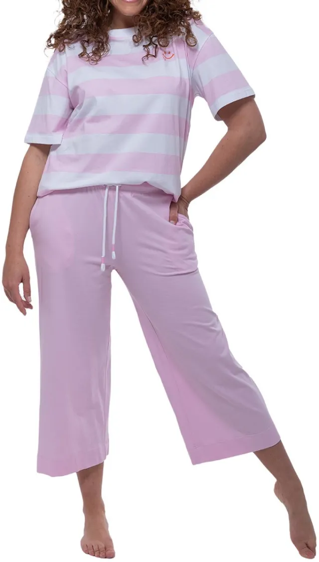 Mey Dames pyjama Streaked Lines soft roze