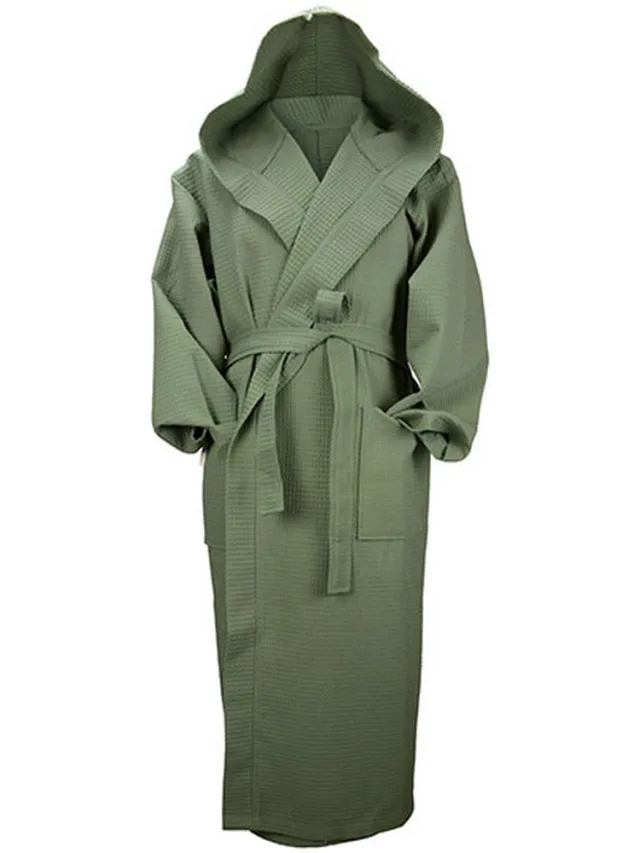 ARTG Dames/Dames Robezz Wafel ochtendjas met capuchon (Leger Groen) Bruin/Groen