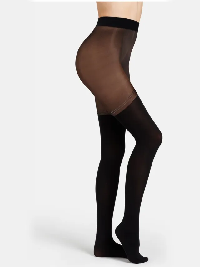 Camano , Fijne panty, 30 den 70 den, halfdoorzichtig, ondoorzichtig, mix van fijne glitterelementen, glitter, slijtvast, duurzaam, robuust, aangenaam, comfortabel, elastisch, stretch, drukvrij. black