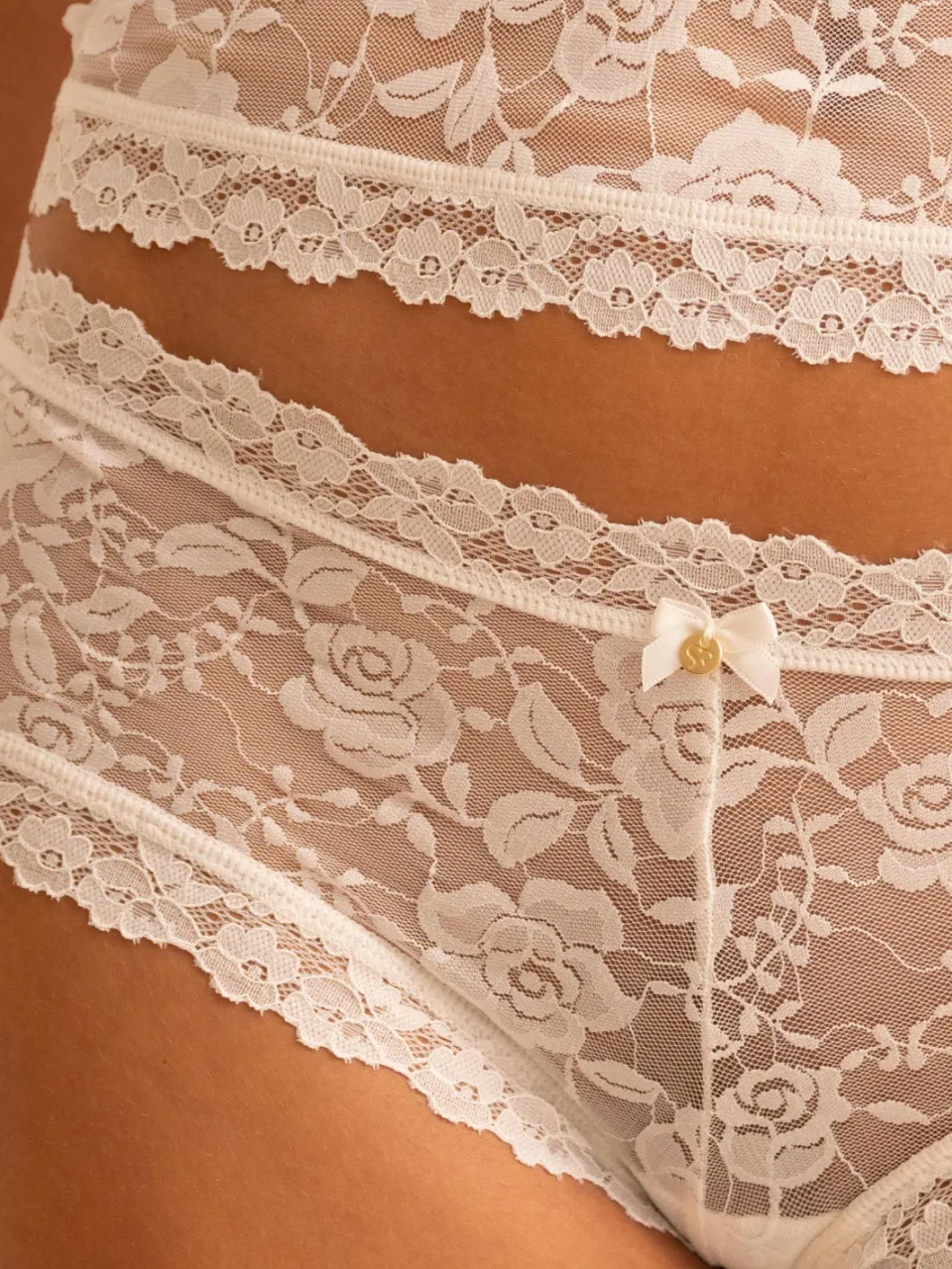 Sam Friday Lacey brazilian slip gebroken wit, foto 7