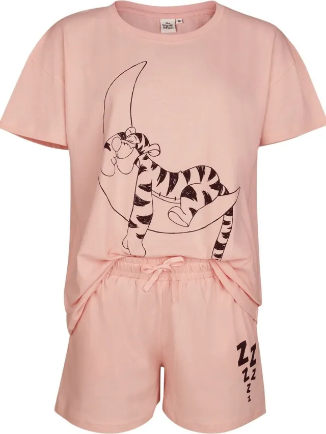 Disney Winnie The Pooh Tiger On The Moon Solid Pyjama lichtroze Katoen