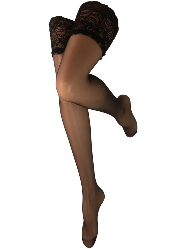 Trasparenze Panty’s/Kousen Trasparenze Autoreggente 30 Denari Carlotta Zwart
