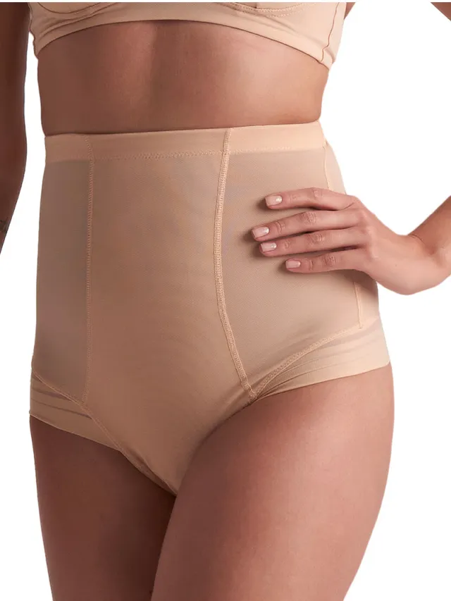 Bye Bra Powermesh ultra hoge taille shapewear string beige