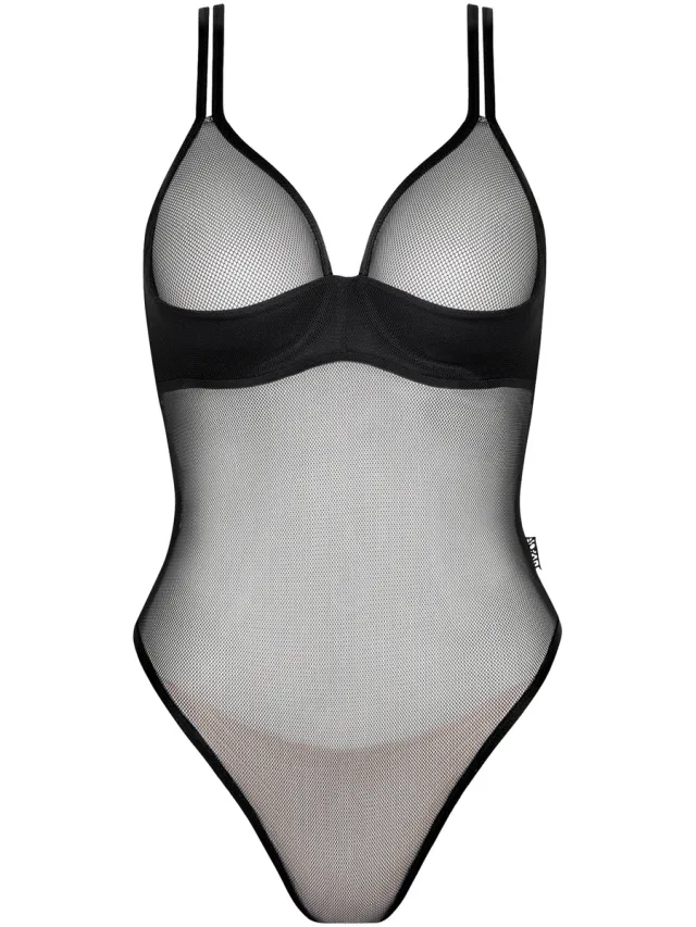 Lisca Body's Lisca Mesh string-body met beugels Zwart
