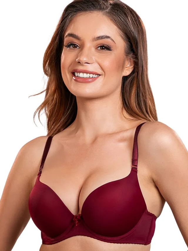 Vivisence 1041 Voorgevormde push-up bh zonder beugels Bordeaux