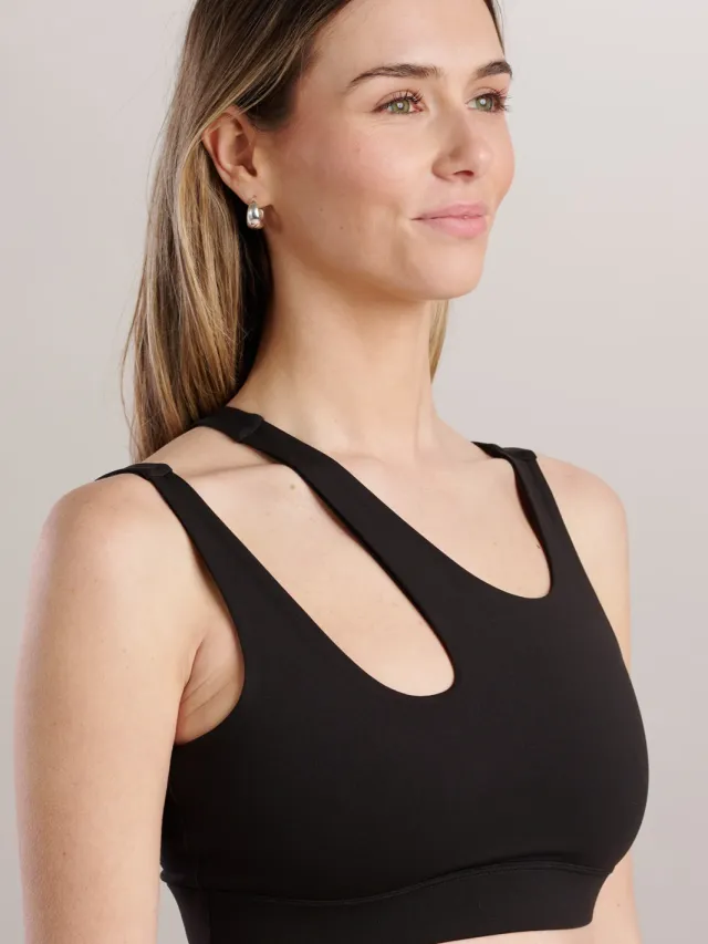 SEAAV dames vegan Sportbeha Cut Out Onyx Zwart