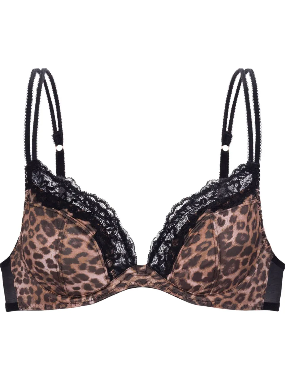 Dorina niet-voorgevormde push-up bh met beugel en panterprint bruin, foto 2