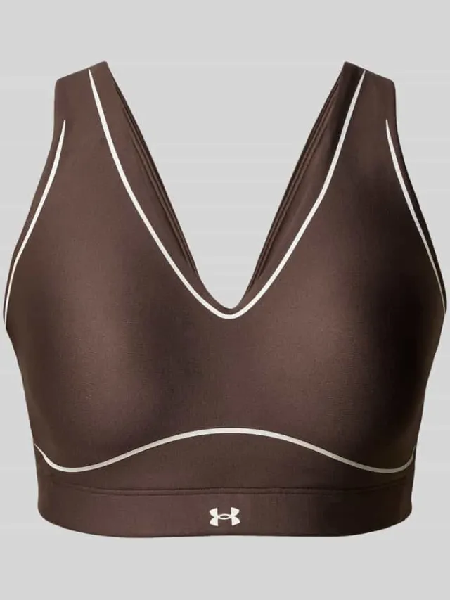 Under Armour Sport-bh met contraststrepen Donkerbruin
