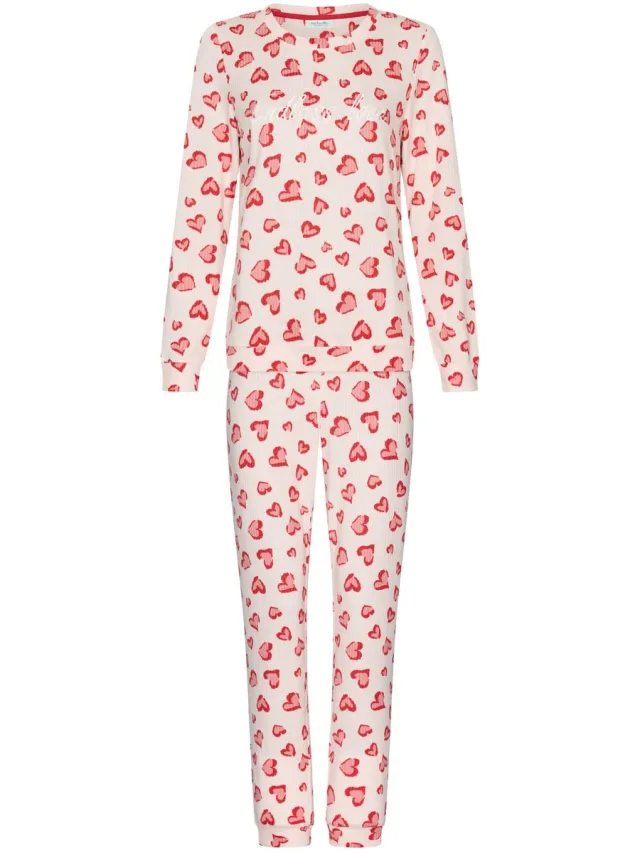 Rebelle MyRebelle - Endless Love - Pyjama - Soft Touch Fleece - Roze - Hartjes Rood
