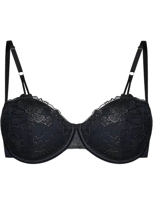 ESOTIQ Cindarella - Push-upbeha - Balconette - Zwart - Kant