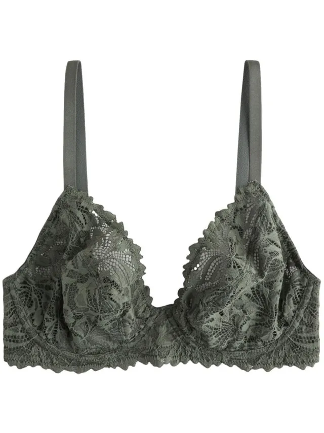 Next Dames - Ultimate Comfort beha DD+ zonder vulling, met kant en diep decolleté - Groen Green