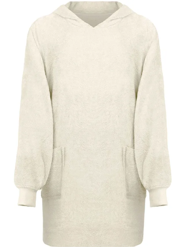 vidaXL Deken hoodie KINN Crème L Katoen