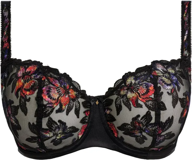 Fantasie BH Magdalena Balcony Bra Noir – Luxe borduursel & perfecte pasvorm - 75-90 D zwart