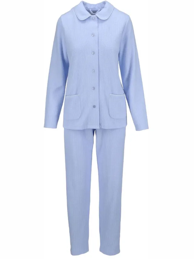 Ringella Waffle dames pyjama blauw Ringella - Blauw - Maat - 48