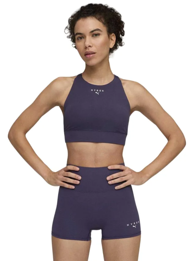Puma Hyrox Shapeluxe-sportbeha voor dames (Diepe pruim) Paars