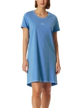 Schiesser Short Sleeve Sleepshirt Blauw,Groen