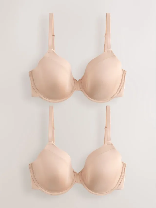 Next Dames - Set van 2 gladmakende Ultimate Comfort beha's met vullingen en hele cups - Huidkleur Almond Nude