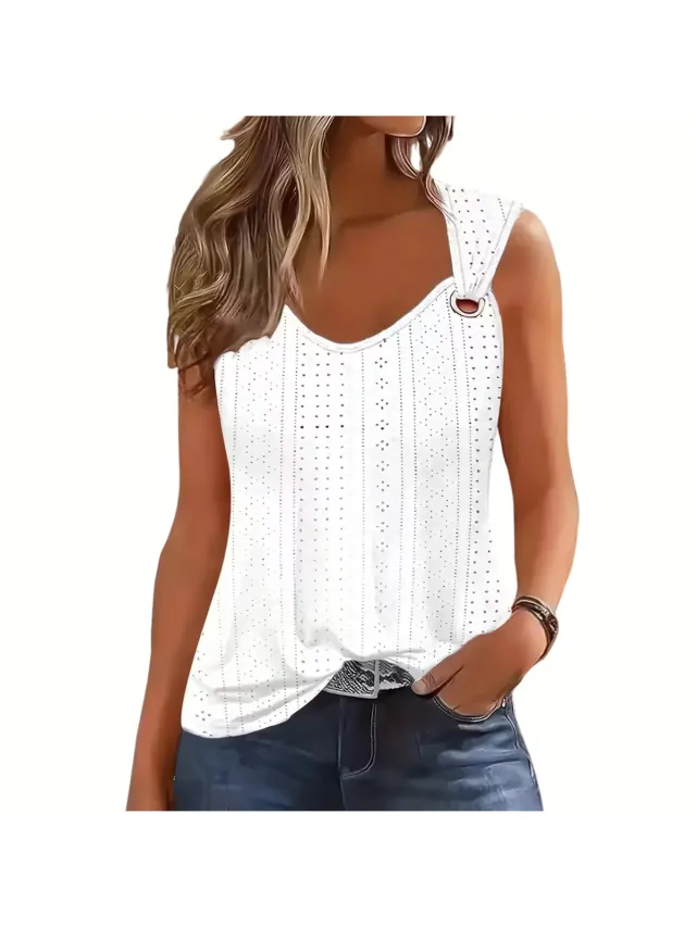 Currero Topje Dames - Top Kleding - Shirt - Blouse - Kort - Volwassen - Wit