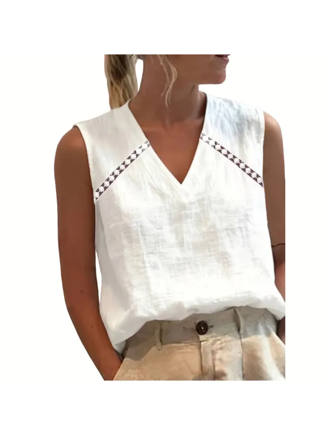 Currero Topje Dames - Top Kleding - Shirt - Blouse - Kort - Volwassen - Wit