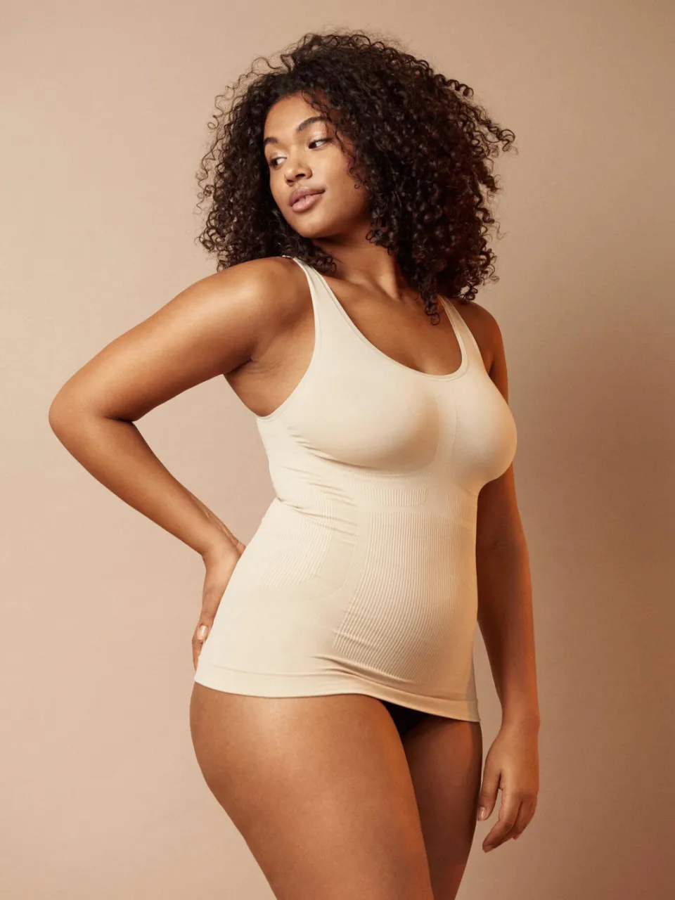 Zizzi corrigerend hemd lichtbeige