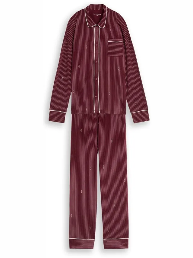 Tom Tailor Pyjamaset met streepmotief - red-medium-stripes