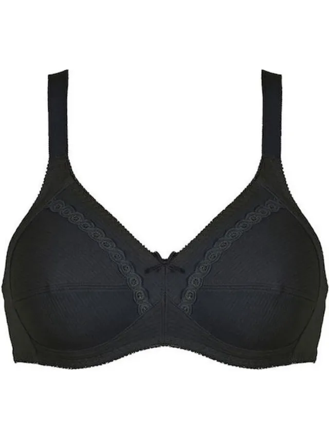 Naturana katoenen soft BH zonder beugels maat 75E zwart