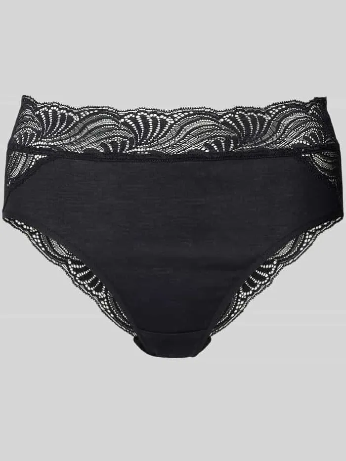 Hanro Slip met kanten details Zwart