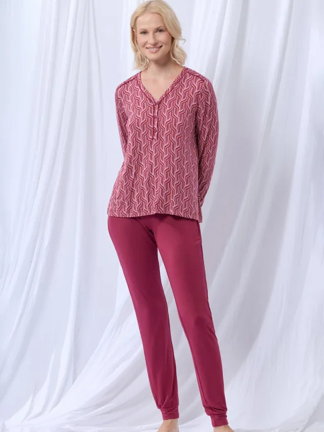 Lords & Lilies pyjama dames - roze - 252-50-XPD-Z/978