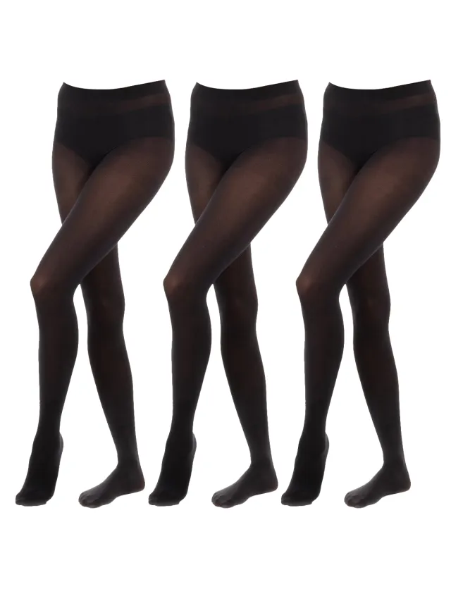 Vignoni Set-3 strakke microvezelslips van 50 deniers MICRO-50 vrouw Zwart