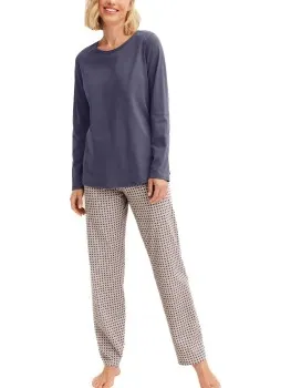 Calida Graphic Nights Pyjamas Blauw