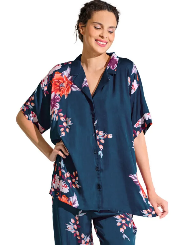 Lisca Amaryllis pyjamashirt blauw
