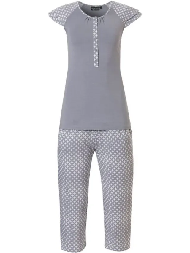 Pastunette Grijze zomer pyjama Pastunette - Grijs - Maat - 38