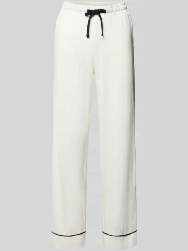 Christian Berg Woman Pyjamabroek van mix van katoen en modal met elastische band Offwhite