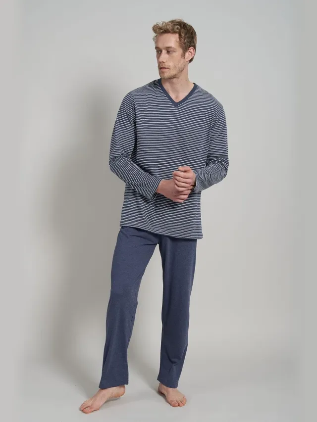 Ceceba heren pyjama - blauw met wit gestreept