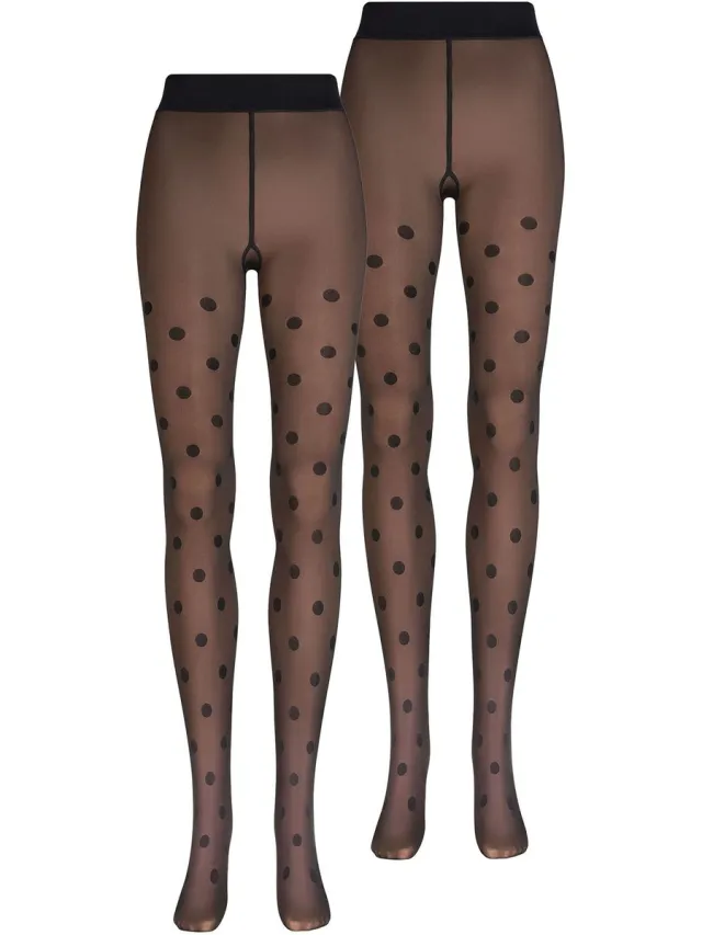 nur die Feinstrumpfhose Warm & Transparent Print Stippen