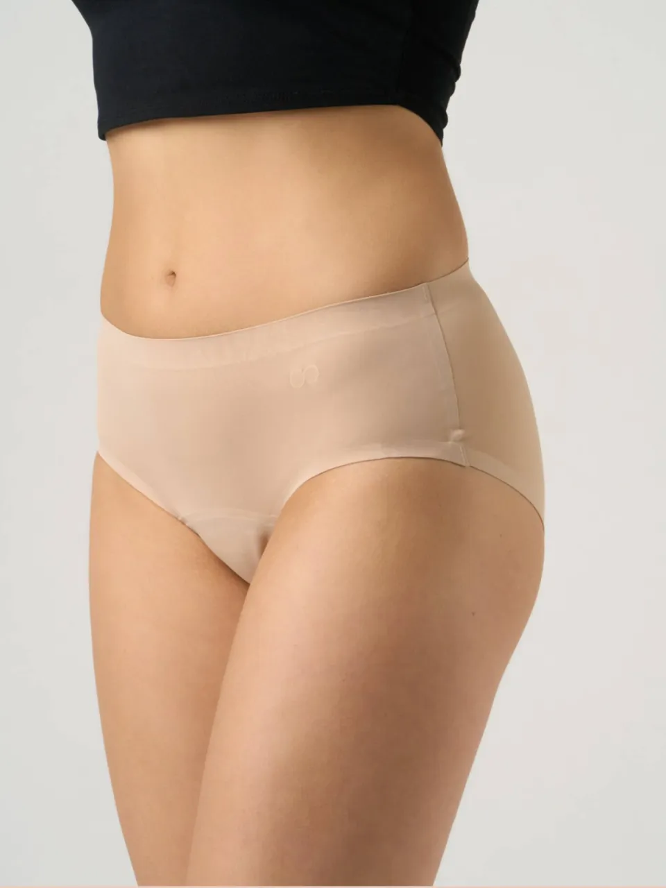 Moodies Undies medium/sterk absorberende seamless menstruatieslip beige, foto 5